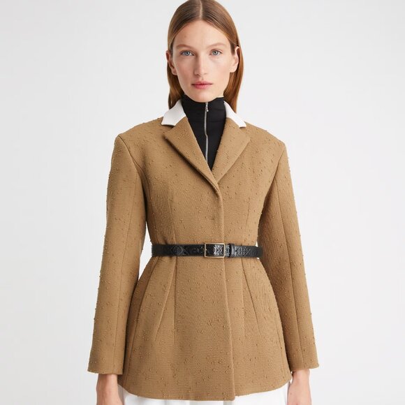 Tory Burch $198 1" T MONOGRAM PATENT BELT Black M L - Picture 2 of 8